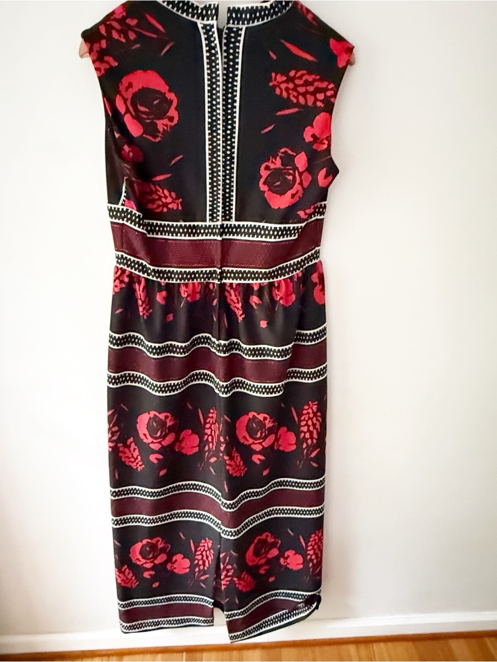 Vintage Women 70s Floral Maxi Dress Dark Romance Hippie Boho Mod Retro Black Red - Picture 4 of 4